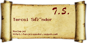 Tercsi Sándor névjegykártya