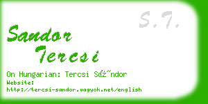 sandor tercsi business card